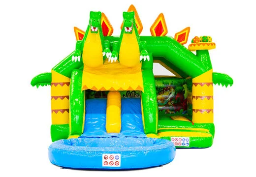 Château Gonflable Double Combo Toboggan Dino vue 4