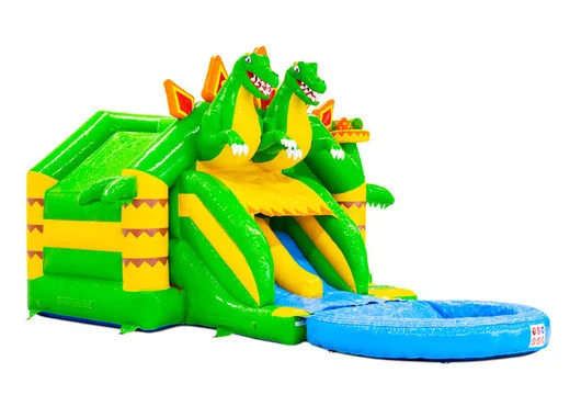 Château Gonflable Double Combo Toboggan Dino vue 5