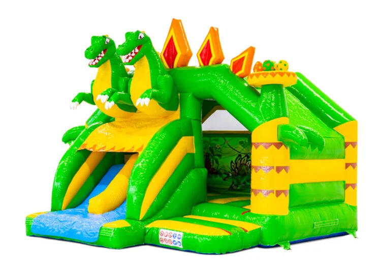 Château Gonflable Double Combo Toboggan Dino