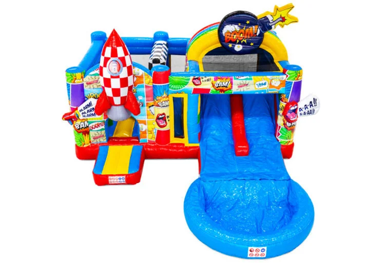 Château Gonflable Multiplay Double Toboggan BD vue 4