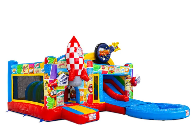 Château Gonflable Multiplay Double Toboggan BD vue 5