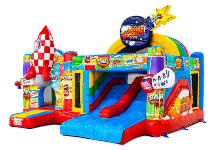 Château Gonflable Multiplay Double Toboggan BD